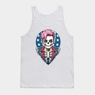 Funny Patriotic Rockabilly Skeleton Tank Top